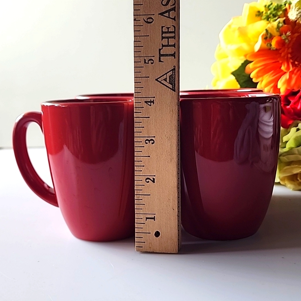 ☆Set of 4 Corelle, Red Coffee/Tea Mugs.☆ - Picture 8 of 9